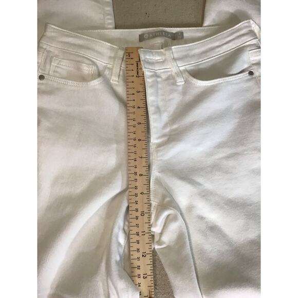 Athleta Women White Jeans Sz. 4 Sculptek Stretch Skinny Athletic. Flex Comfort - Picture 7 of 12